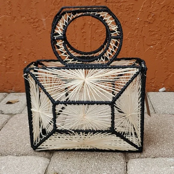 Mango bicolor raffia bag limited edition 2019 - Picture 4 of 10